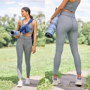 NWT The Upside Anthropologie Houndstooth Leggings, Sz L